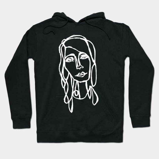 Hand Drawn Kind Woman Portrait Hoodie by badlydrawnbabe